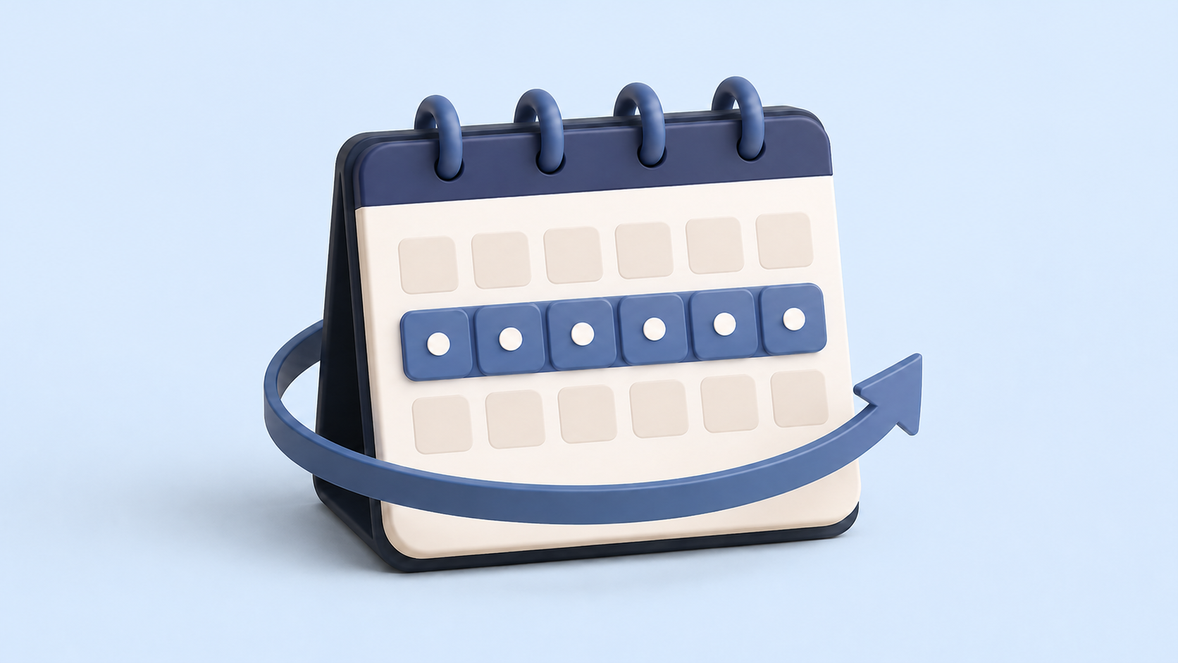 Calendar representing flexible weekly rentals